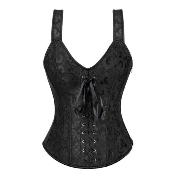 Women Printed Corset With Straps Zipper Side Lace Up Back Overbust Corsets  and Bustiers Skirts Sexy Ball Grown Dress Burlesque Corset Dress